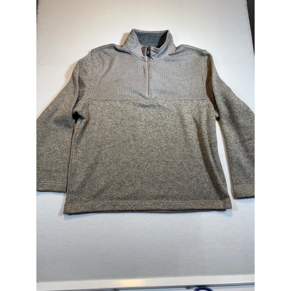 Van Heusen XXL Mens 1/4 Zip Pullover Sweater Classic Fit Gray Polyester